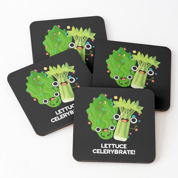 Item preview, Lettuce Celerybrate Funny Veggie Puns (Dark BG) designed and sold by punnybone.