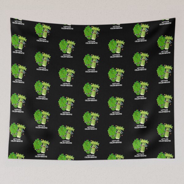 Item preview, Lettuce Celerybrate Funny Veggie Puns (Dark BG) designed and sold by punnybone.
