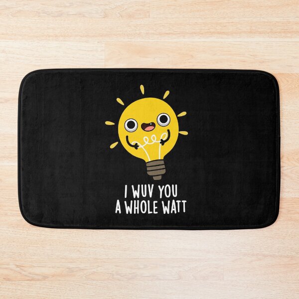 Item preview, I Wuv You A Whole Watt Funny Love Puns (Dark BG) designed and sold by punnybone.