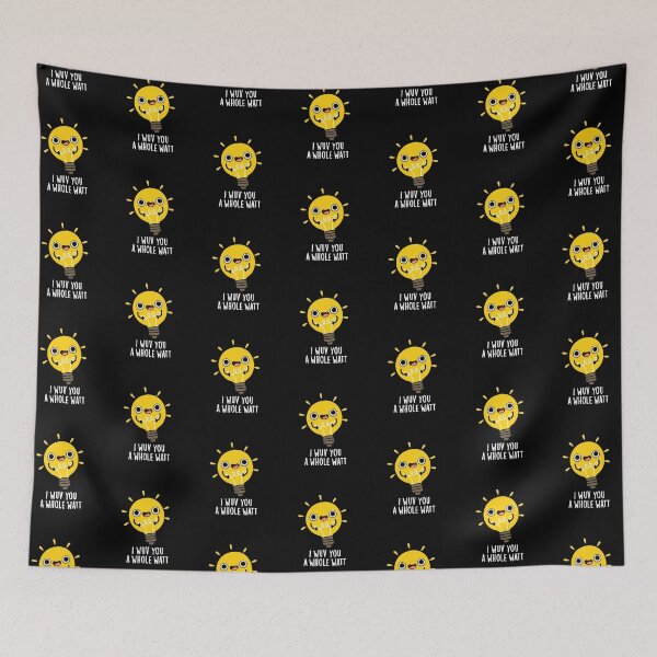 Item preview, I Wuv You A Whole Watt Funny Love Puns (Dark BG) designed and sold by punnybone.