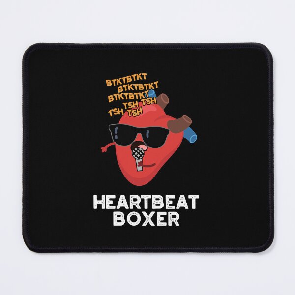 Item preview, Heartbeat Boxer Funny Music Heart Puns (Dark BG) designed and sold by punnybone.