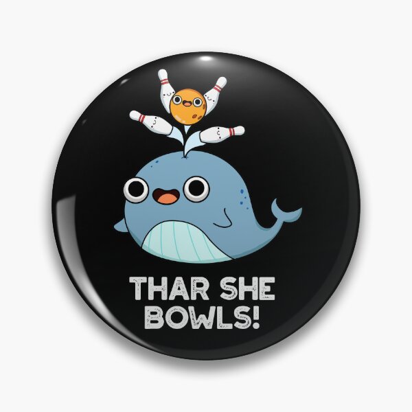 Item preview, Thar She Bowls Funny Whale Bowling Puns (Dark BG) designed and sold by punnybone.