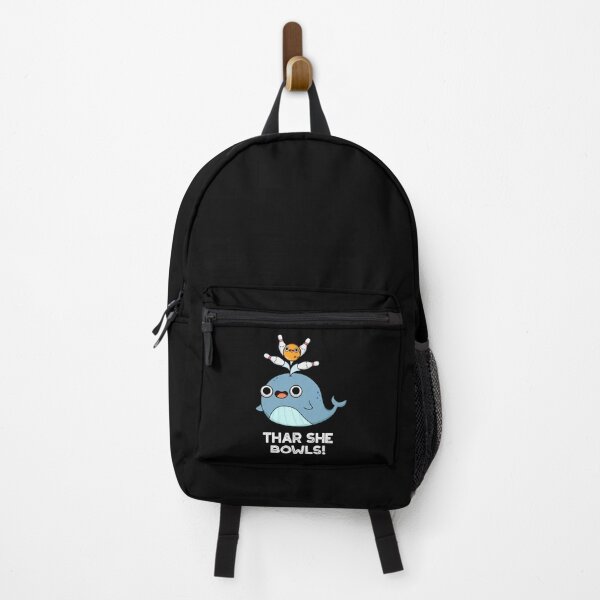Item preview, Thar She Bowls Funny Whale Bowling Puns (Dark BG) designed and sold by punnybone.