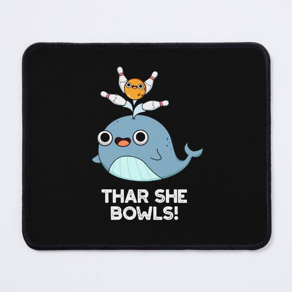 Item preview, Thar She Bowls Funny Whale Bowling Puns (Dark BG) designed and sold by punnybone.