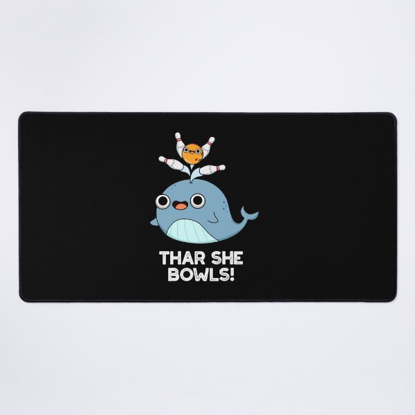 Item preview, Thar She Bowls Funny Whale Bowling Puns (Dark BG) designed and sold by punnybone.