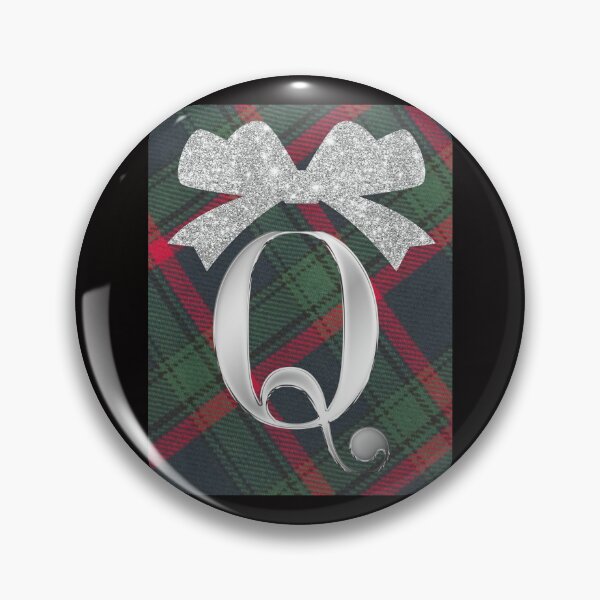 Item preview, Glorious Red and Green Plaid with Glittering Bow and Puff Initial-Q designed and sold by SunMoonBeyond.