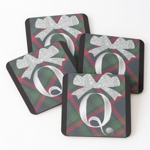Item preview, Glorious Red and Green Plaid with Glittering Bow and Puff Initial-Q designed and sold by SunMoonBeyond.