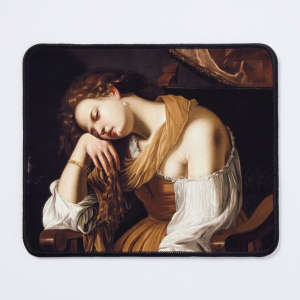 Item preview, Mary Magdalene as Melancholy - Artemisia Gentileschi Art Prints designed and sold by TheSoulOfArt.