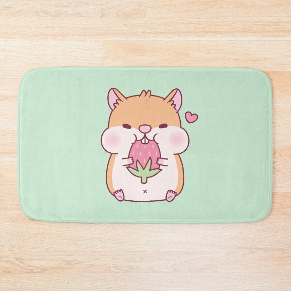 Item preview, Cute Chubby Hamster Munching On Strawberry designed and sold by rustydoodle.