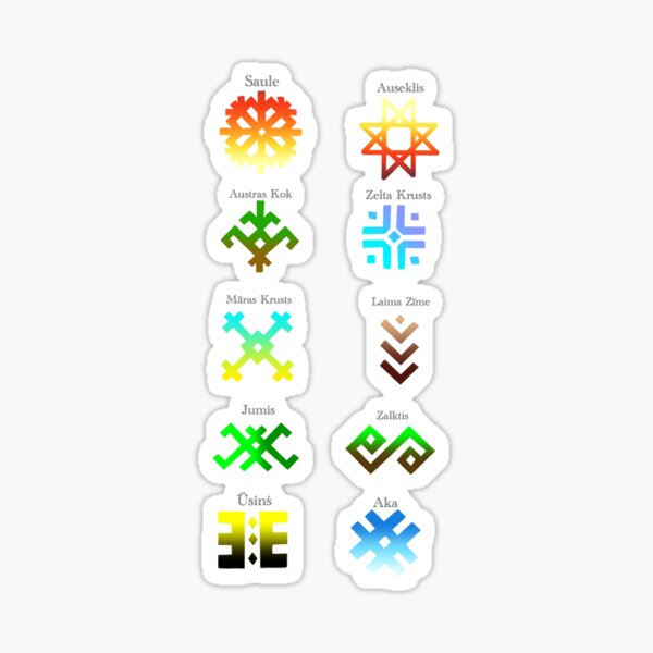"Latvian Symbols " Sticker for Sale by Kitt10 | Redbubble