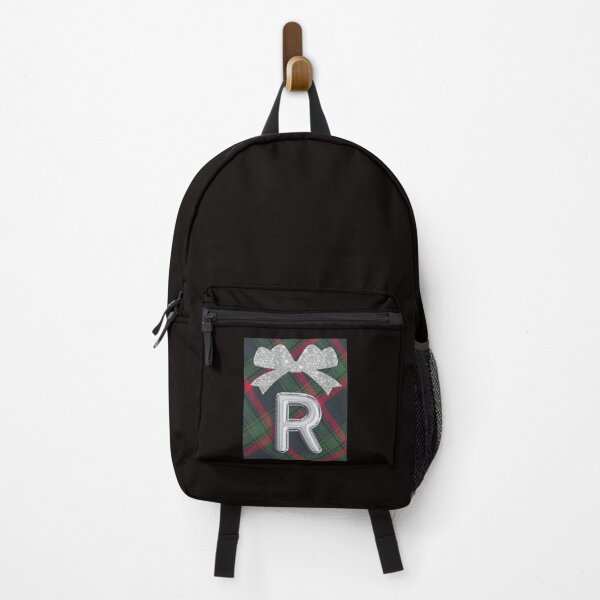 Item preview, Glorious Red and Green Plaid with Glittering Bow and Puff Initial-R designed and sold by SunMoonBeyond.