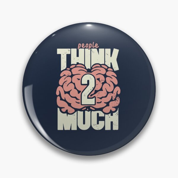 Item preview, Think 2 much (brain typography) designed and sold by Solo Geek ‎.