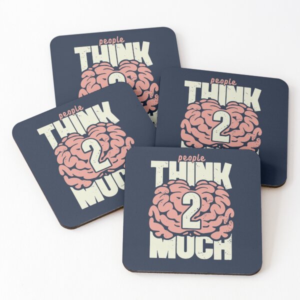 Item preview, Think 2 much (brain typography) designed and sold by Solo Geek ‎.
