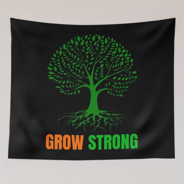 Item preview, Grow strong design with illustration of green tree designed and sold by DigitalMagShop.