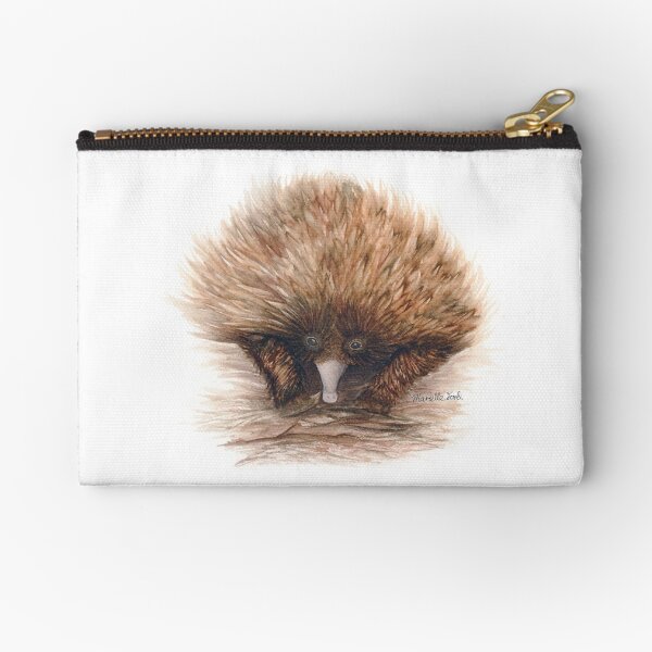 Edwina the Echidna Australian Animal Watercolour painting Zipper Pouch