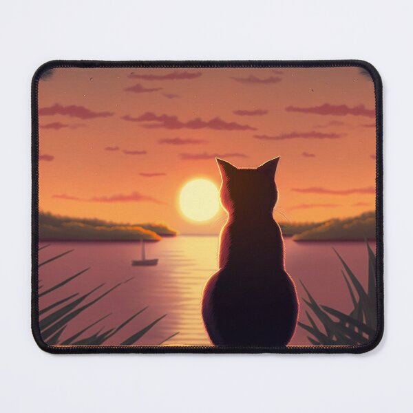 Item preview, Cat looking at sunset, Art deco house - designed and sold by CreativeHabbit.