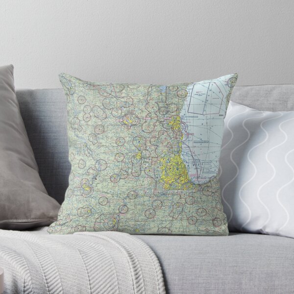 Chicago Sectional Aeronautical Chart Throw Pillow