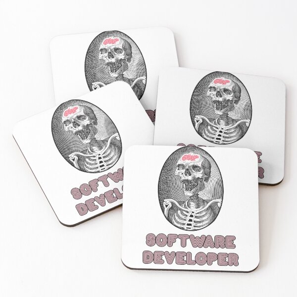 Item preview, 'Software Developer' Skull Design - Retro Illustration Design for T-shirts, mugs, phone cases and other accessories designed and sold by Ridiculam Toga.