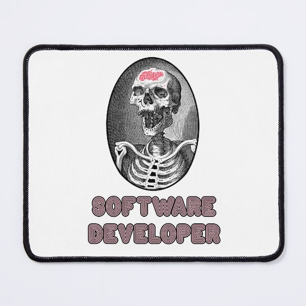 Item preview, 'Software Developer' Skull Design - Retro Illustration Design for T-shirts, mugs, phone cases and other accessories designed and sold by Ridiculam Toga.