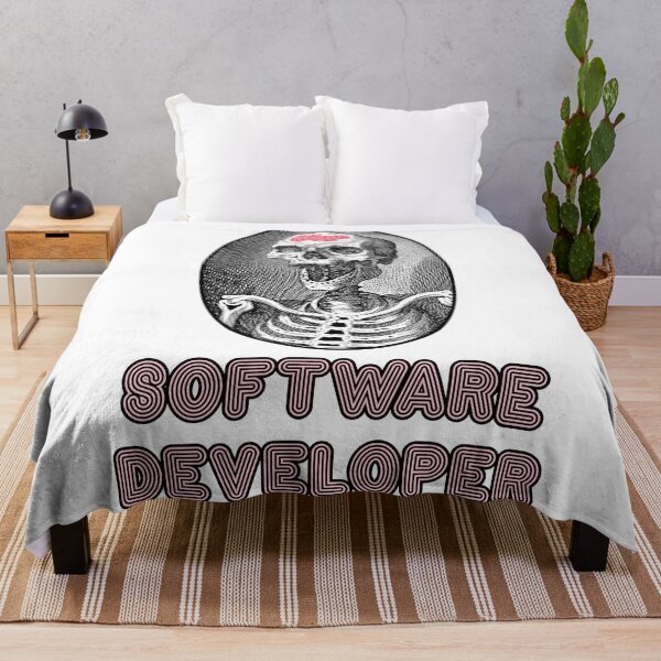 Item preview, 'Software Developer' Skull Design - Retro Illustration Design for T-shirts, mugs, phone cases and other accessories designed and sold by Ridiculam Toga.