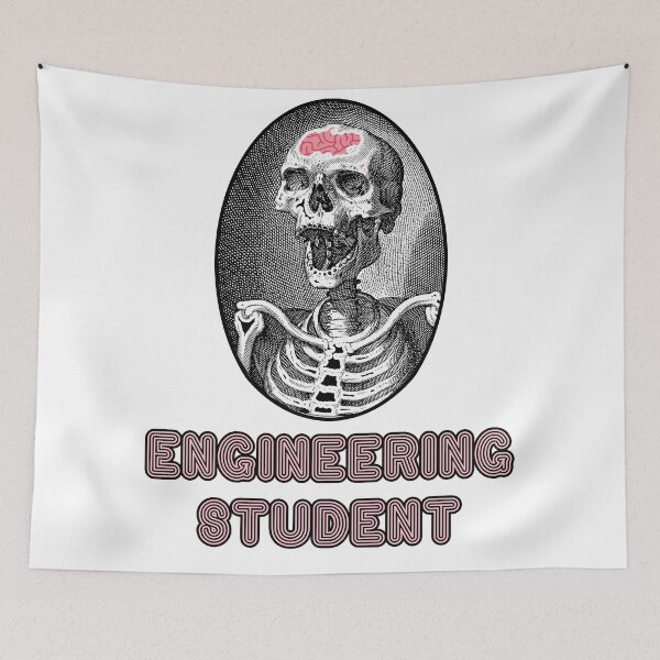 Item preview, 'Engineering Student' Skull Design - Retro Illustration Design for T-shirts, mugs, phone cases and other accessories designed and sold by Ridiculam Toga.