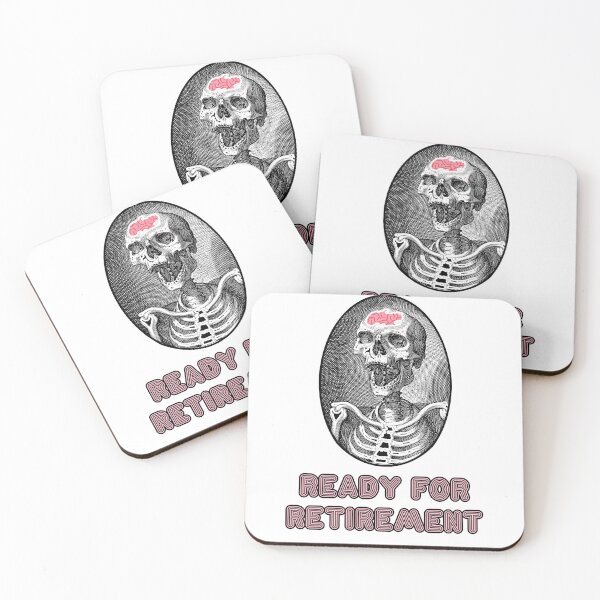 Item preview, 'Ready for Retirement' Skull Design - Retro Illustration Design for T-shirts, mugs, phone cases and other accessories designed and sold by Ridiculam Toga.