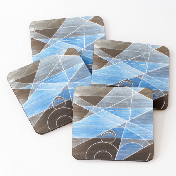 Item preview, Abstract Blue and Brown - Geometric Shapes Printing designed and sold by Inomaly Art.