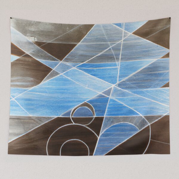 Item preview, Abstract Blue and Brown - Geometric Shapes Printing designed and sold by Inomaly Art.