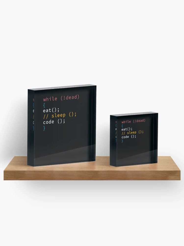 Thumbnail 3 von 5, Acrylblock, Informatik-Python-Programmierer Eat Code Sleep designt und verkauft von Toranai.