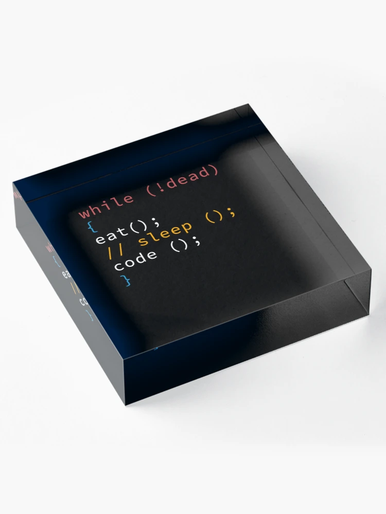 Thumbnail 4 von 5, Acrylblock, Informatik-Python-Programmierer Eat Code Sleep designt und verkauft von Toranai.