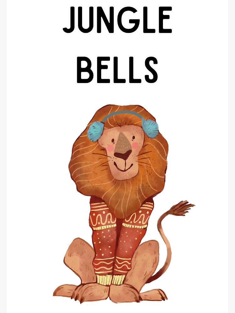 Jungle Bells - Lion Christmas pun Greeting Card for Sale by Kristin Orsi
