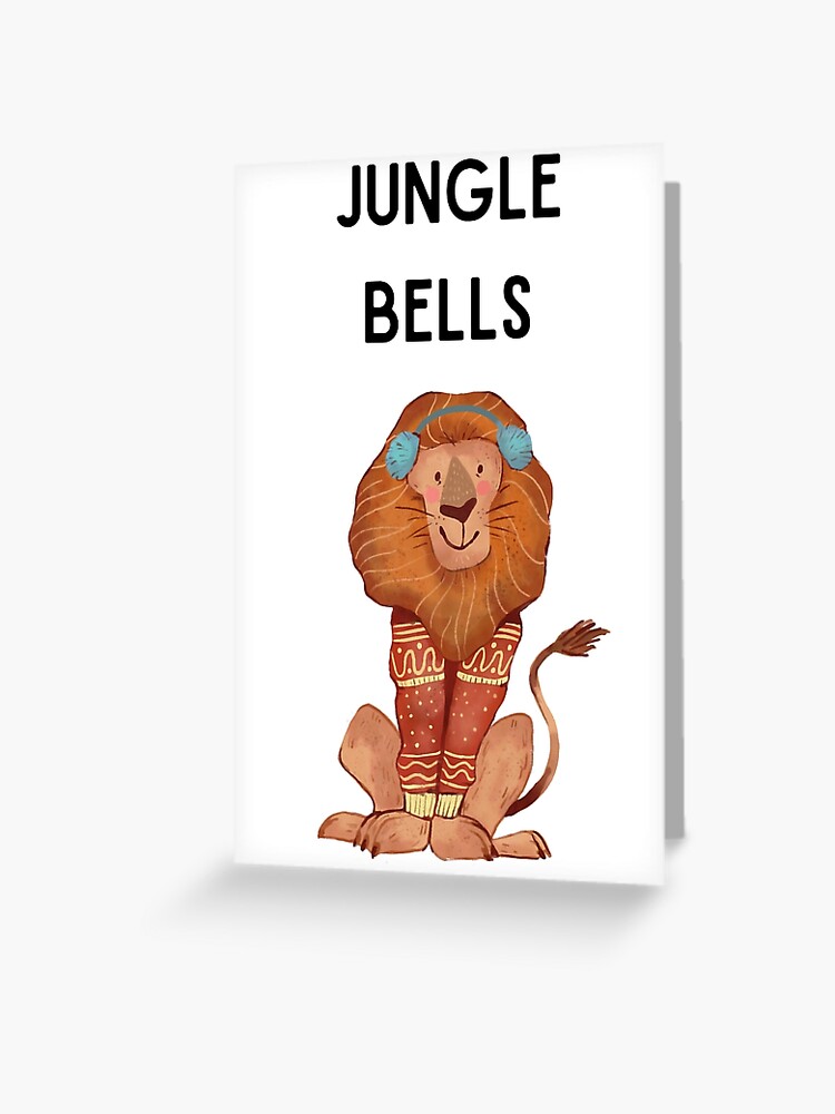 Jungle Bells - Lion Christmas pun Greeting Card for Sale by Kristin Orsi