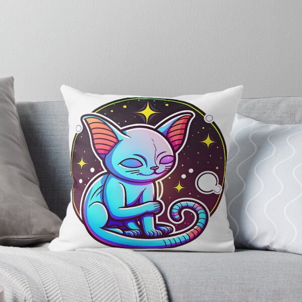Aperçu de l'œuvre Chat extraterrestre caressant créée et vendue par ArtByMouad.