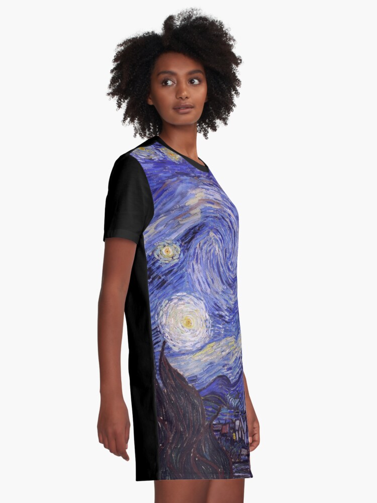 Alternate view of Vincent Van Gogh Starry Night Graphic T-Shirt Dress