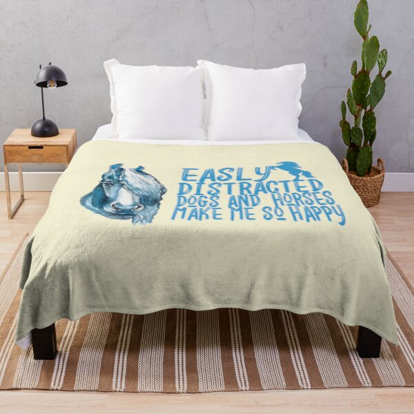 Item preview, Easily Distracted By Dogs aAnd Horses Make Me Happy Quote designed and sold by fatydesignspace.