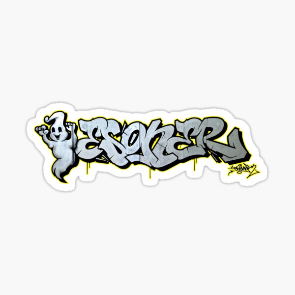 Aperçu de l'œuvre GRAFFITI ESONER JAUNE ARGENT créée et vendue par GraffitiBomberZ.