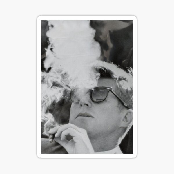 JFK Smoking with Shades John F. Kennedy President T-Shirt Sticker