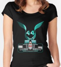 Lewis Hamilton on his car Women's Fitted Scoop T-Shirt
