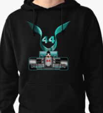 Lewis Hamilton on his car Pullover Hoodie
