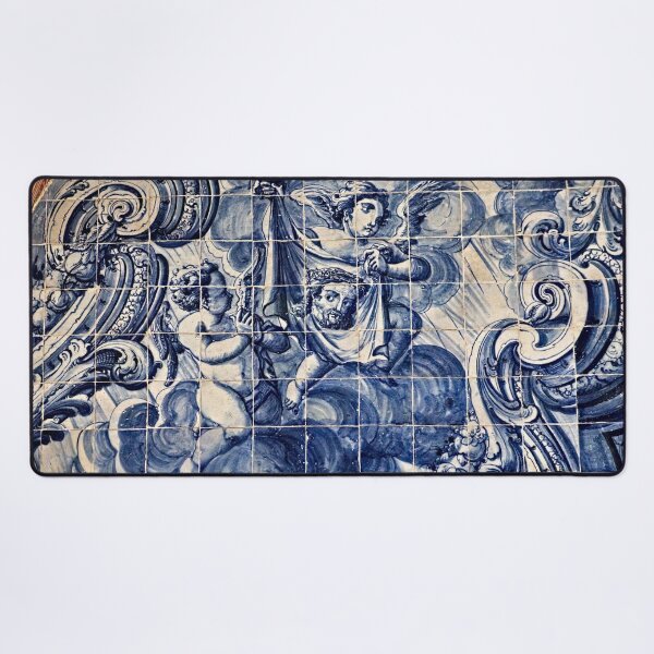 Item preview, Angels Jesus Shroud Portuguese Antique Tile Panel designed and sold by worldways.