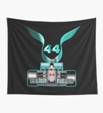 Lewis Hamilton on his car Wall Tapestry