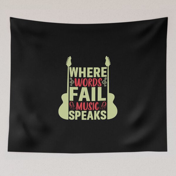 Item preview, Where Words Fail Music Speaks Guitar Racerback Tank Top designed and sold by raynesjestero.