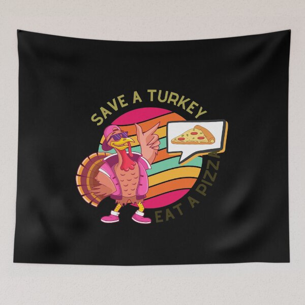 Item preview, Save A Turkey Eat A Pizza Thanksgiving Vegan Kids Men Women designed and sold by YoungESC.