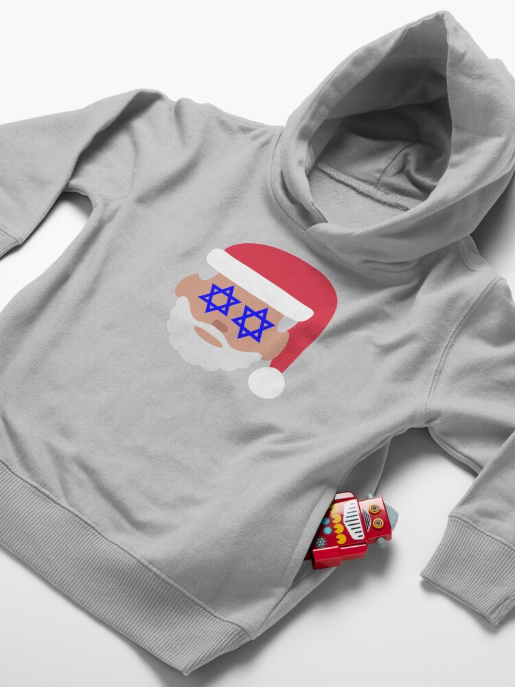 Alternate view of christmukkah santa claus emoji Toddler Pullover Hoodie