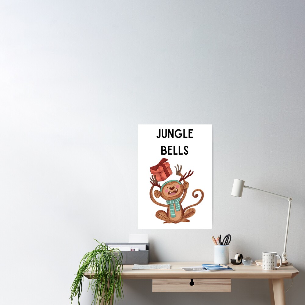 Jungle Bells - Monkey Christmas pun Poster for Sale by Kristin