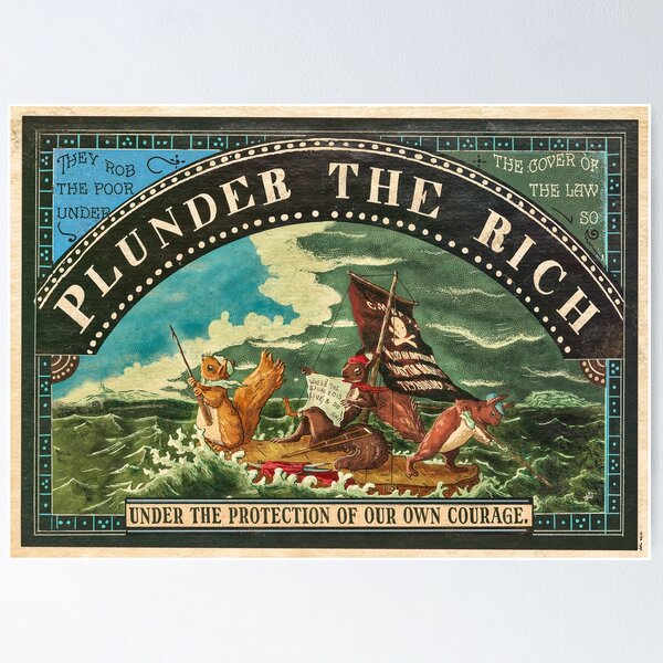 Item preview, Plunder the rich ! Pirate & anticapitalist squirrels designed and sold by Loki Propagandart.