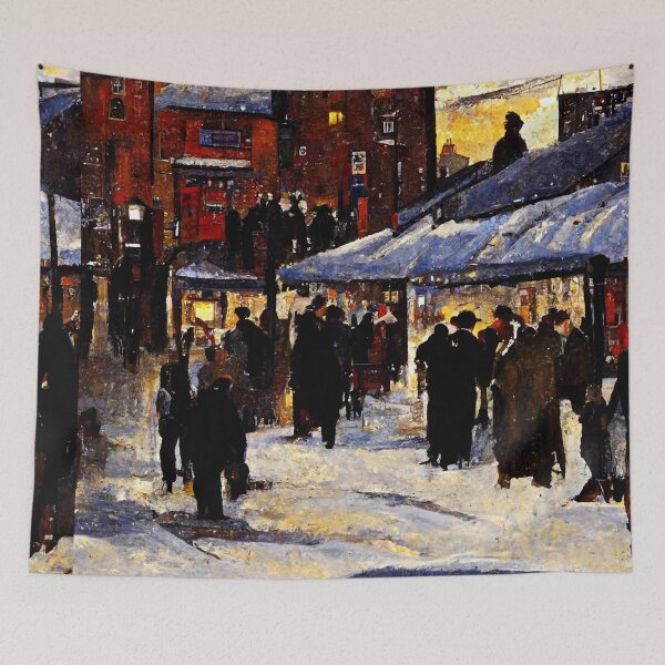 Item preview, CHRISTMAS MARKET IN A NORTHERN ENGLISH TOWN  Midjourney AI Artwork designed and sold by davidjulie.