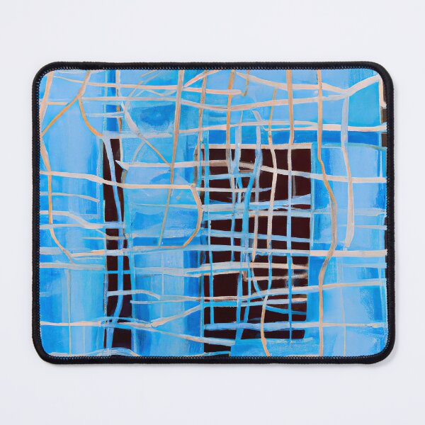 Item preview, Blue Horizontal and Vertical Shaped Geometric Lines Abstract designed and sold by Inomaly Art.