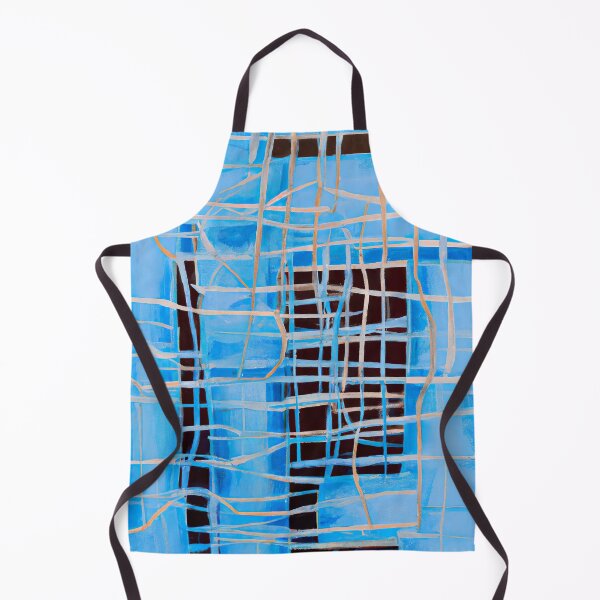 Item preview, Blue Horizontal and Vertical Shaped Geometric Lines Abstract designed and sold by Inomaly Art.