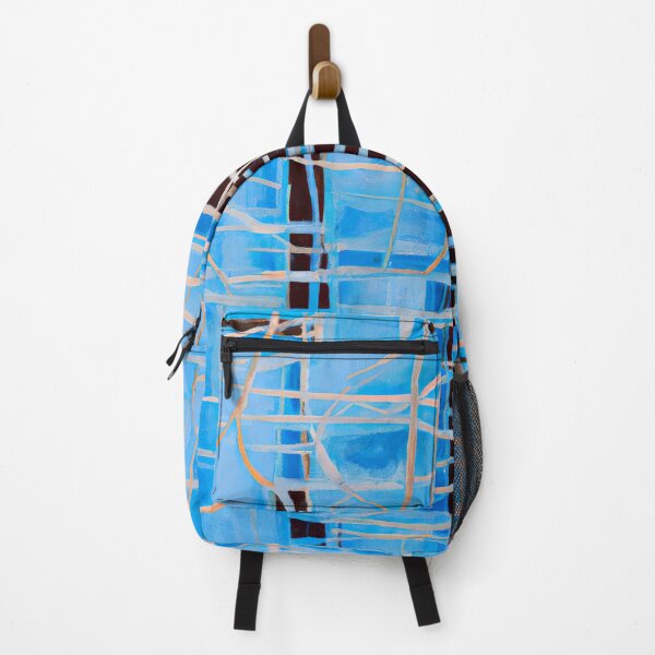 Item preview, Blue Horizontal and Vertical Shaped Geometric Lines Abstract designed and sold by Inomaly Art.